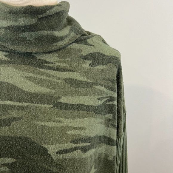 NWOT SWEET ROMEO Green‎ Camo Cowl Neck Sweater (S) - Picture 3 of 8